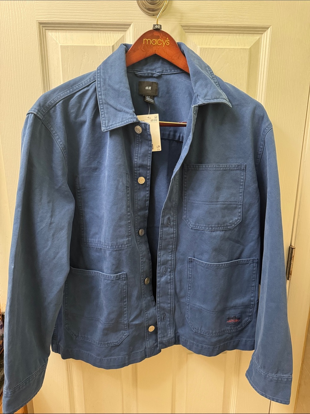 H&M Men's Blue Lightweight Shirt Jacket
